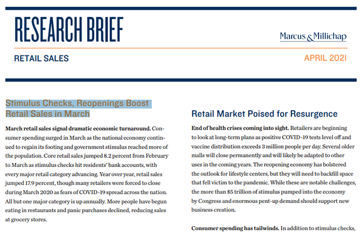 Research brief, Retail sales April Twenty Twenty one